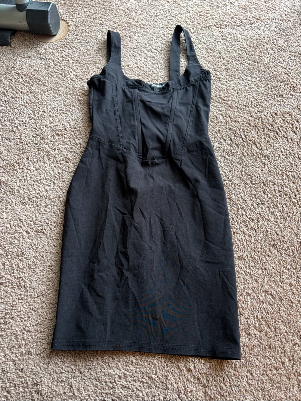 PrettyLittleThing Black Corset Bodycon Dress